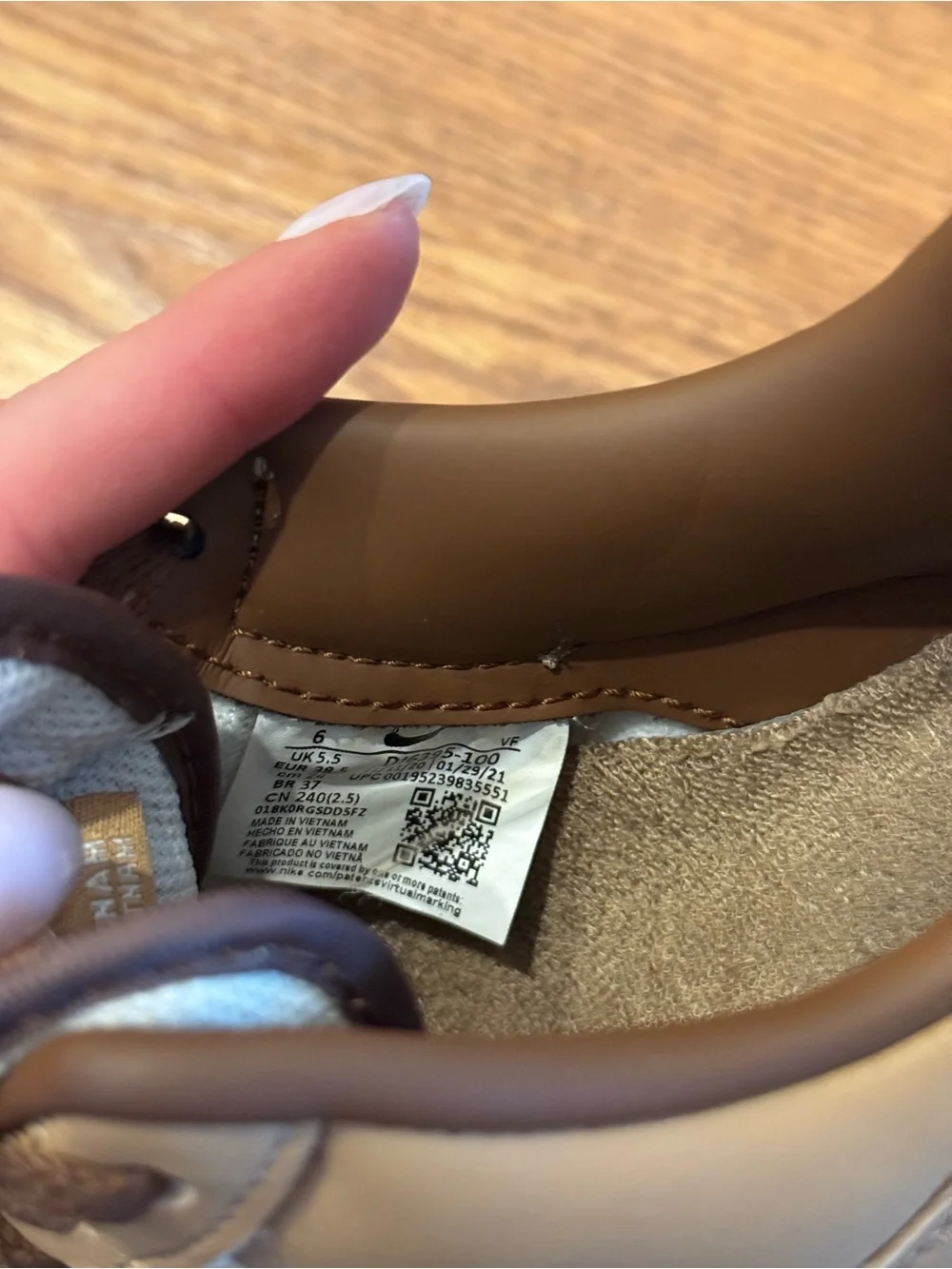 Nike Women’s Low-Top Sneakers in Brown and Cream